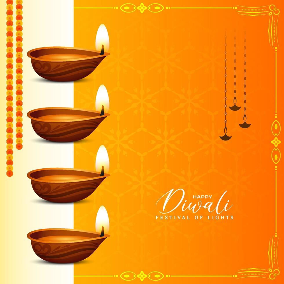 Happy Diwali Indian religious festival celebration background design vector