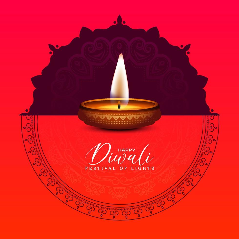 feliz diwali festival tradicional hindú celebración diseño de fondo decorativo vector