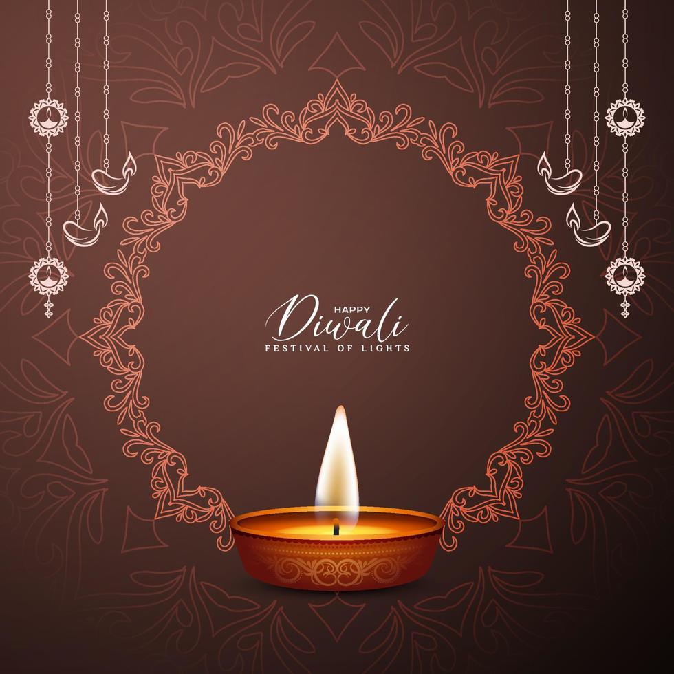 feliz celebración del festival indio de diwali fondo elegante clásico vector