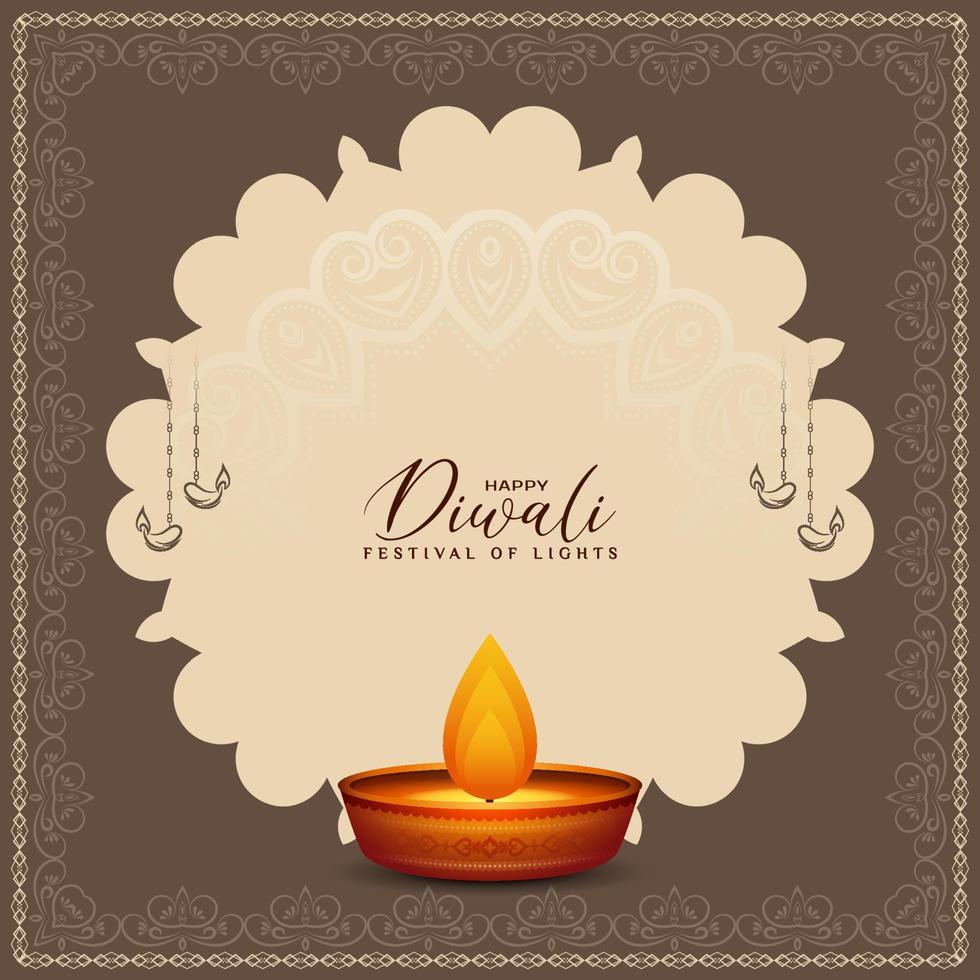 Happy Diwali traditional Indian festival decorative background design vector