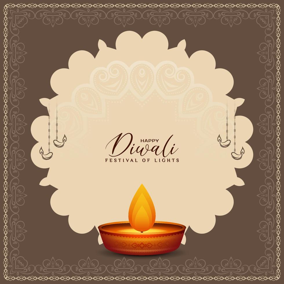 feliz diwali festival indio tradicional diseño de fondo decorativo vector