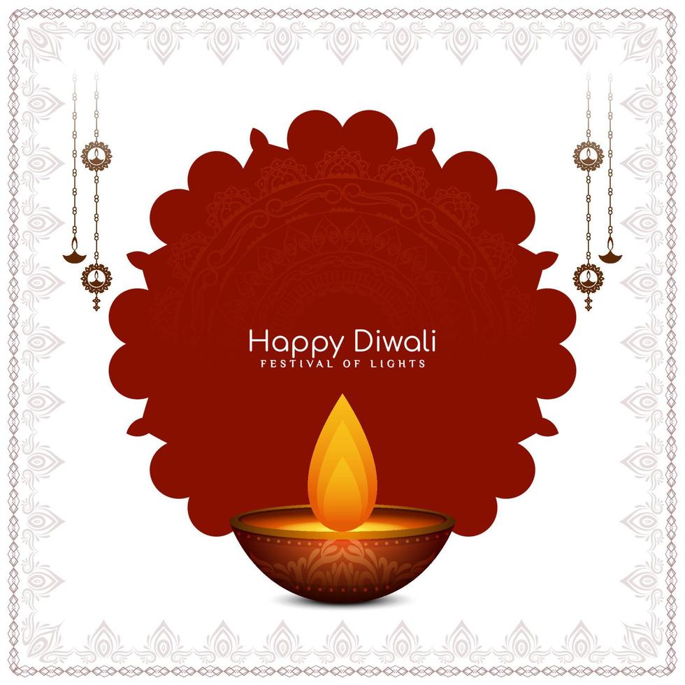 Happy Diwali religious hindu festival celebration background design vector