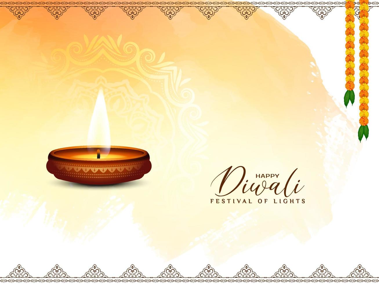 diseño de fondo de celebración de festival religioso indio feliz diwali vector