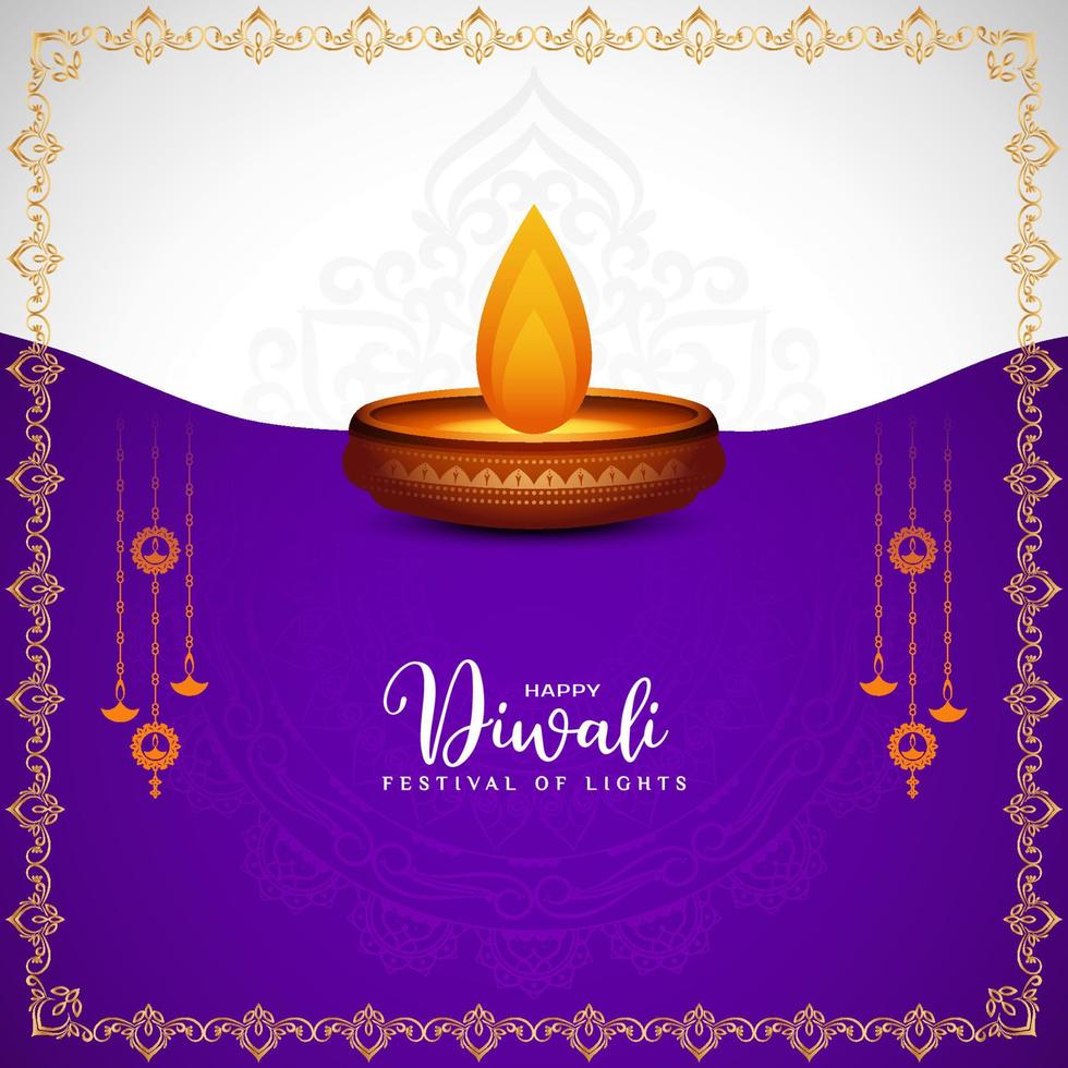 Happy Diwali traditional Indian festival decorative background design vector