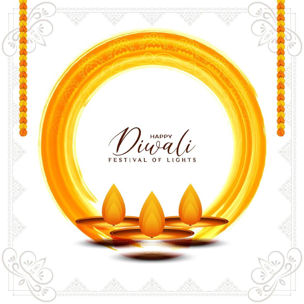 diseño de fondo de celebración de festival hindú religioso feliz diwali vector