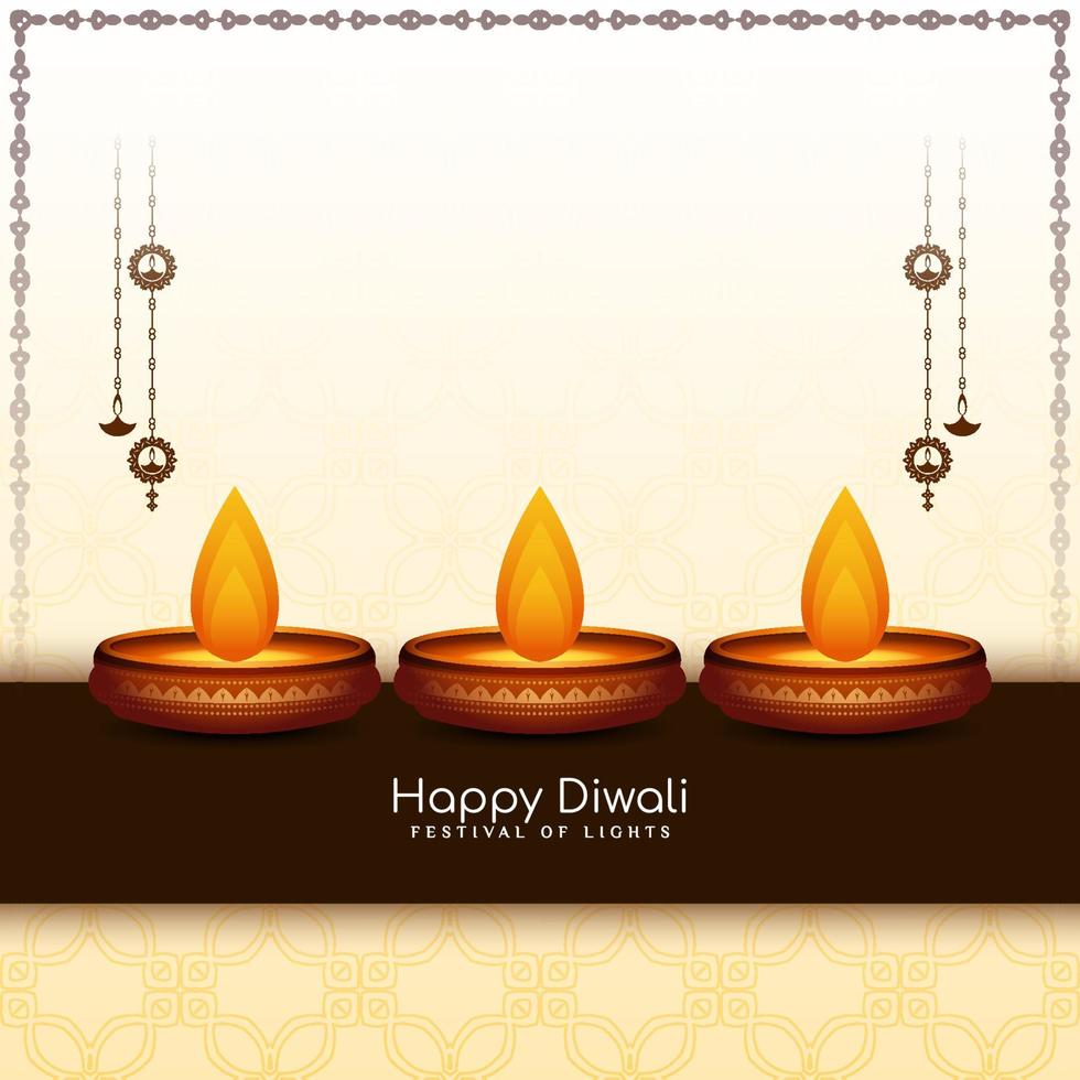 Happy Diwali Hindu cultural festival elegant beautiful background vector