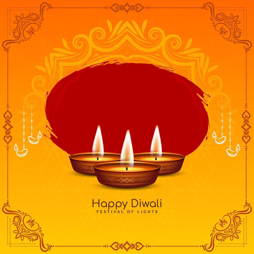 Happy Diwali Hindu cultural festival elegant beautiful background vector