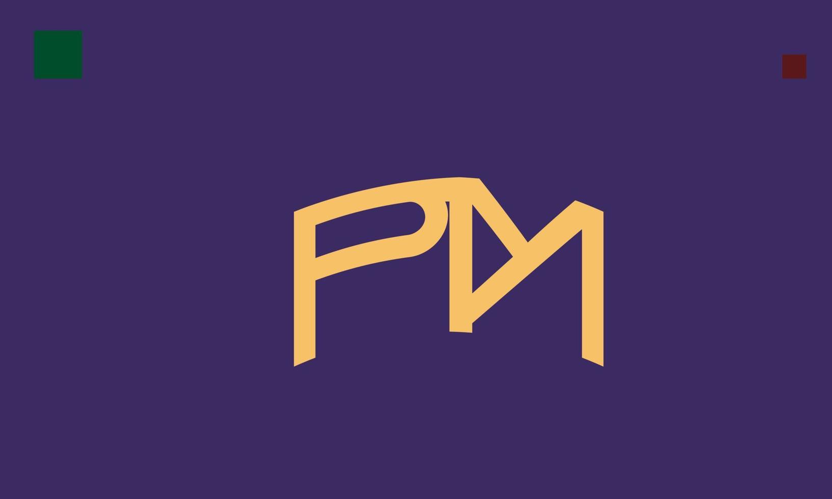 Alphabet letters Initials Monogram logo PM, MP, P and M vector