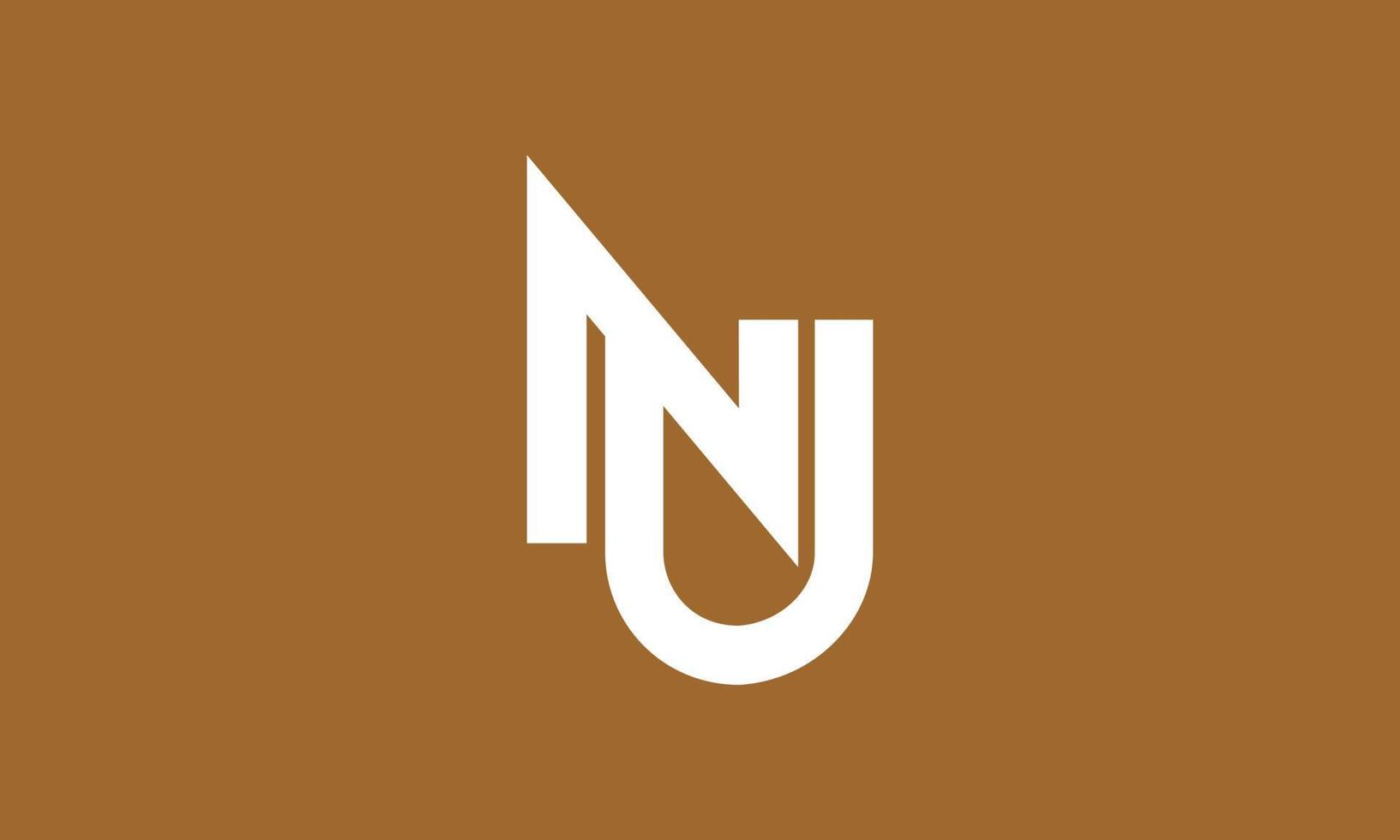 alfabeto letras iniciales monograma logo nu, un, n y u vector