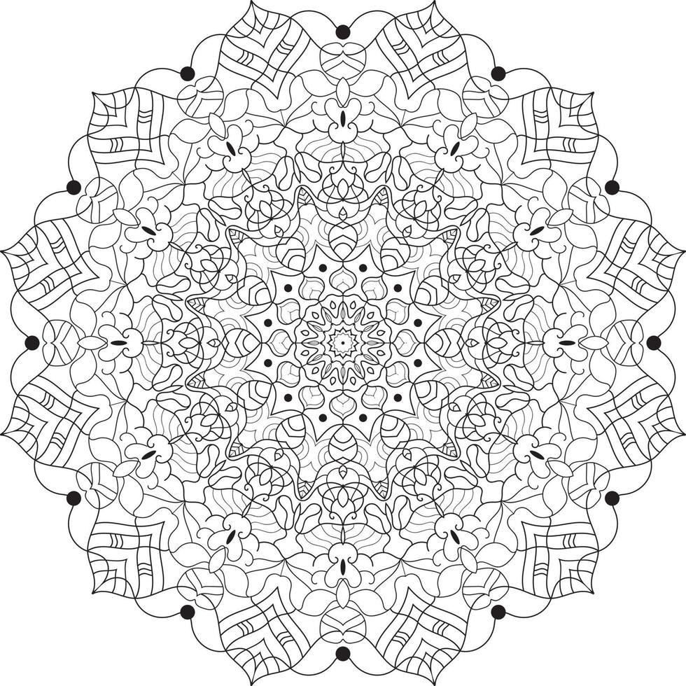 Vector hand drawn doodle mandala. Decorative ornament in ethnic oriental style. Coloring book page.