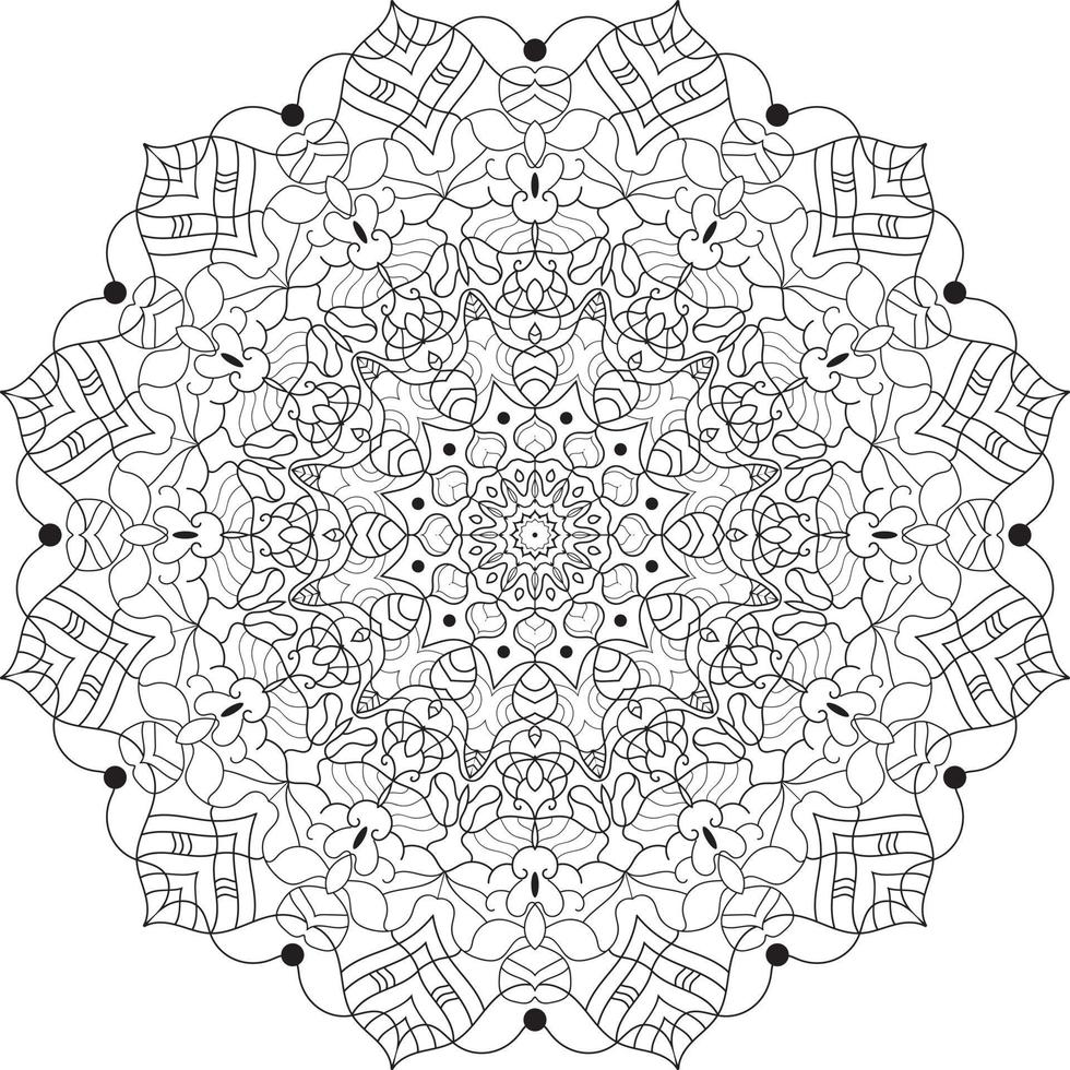 Vector hand drawn doodle mandala. Decorative ornament in ethnic oriental style. Coloring book page.