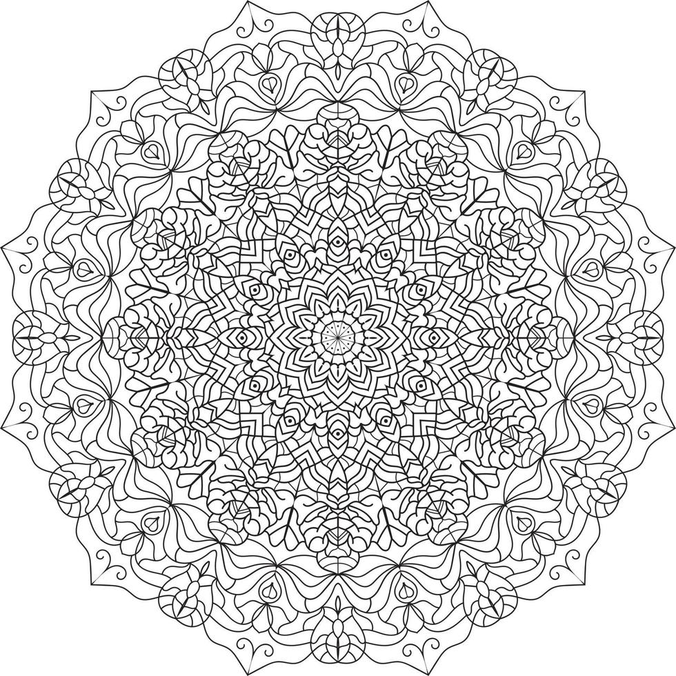 Vector hand drawn doodle mandala. Mehndi, tattoo, decoration, Henna, Coloring book page. Free Vector
