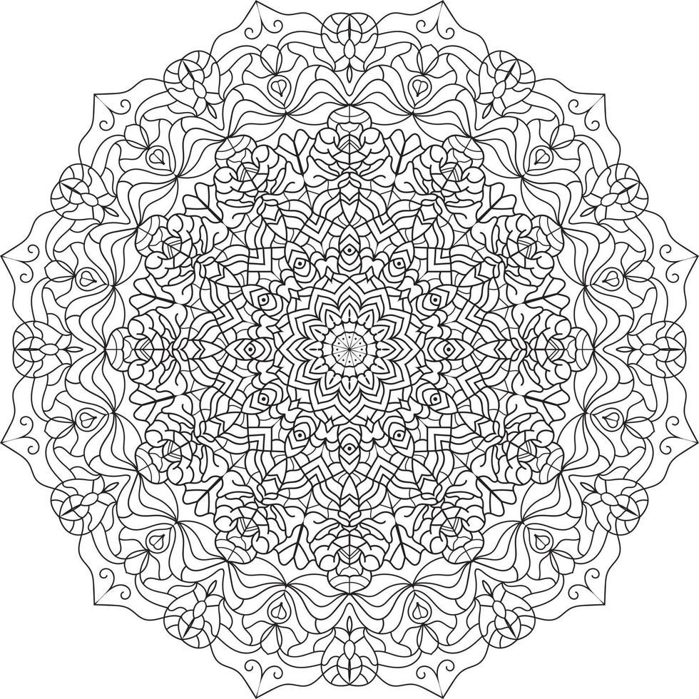 vector dibujado a mano doodle mandala. mehndi, tatuaje, decoración, henna, página de libro para colorear. vector libre