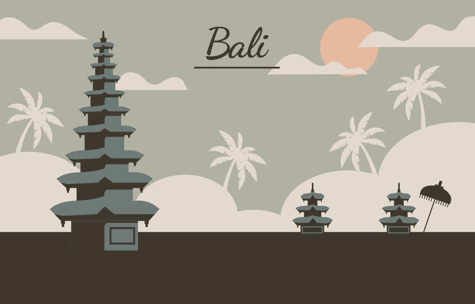 Bali background flat vector