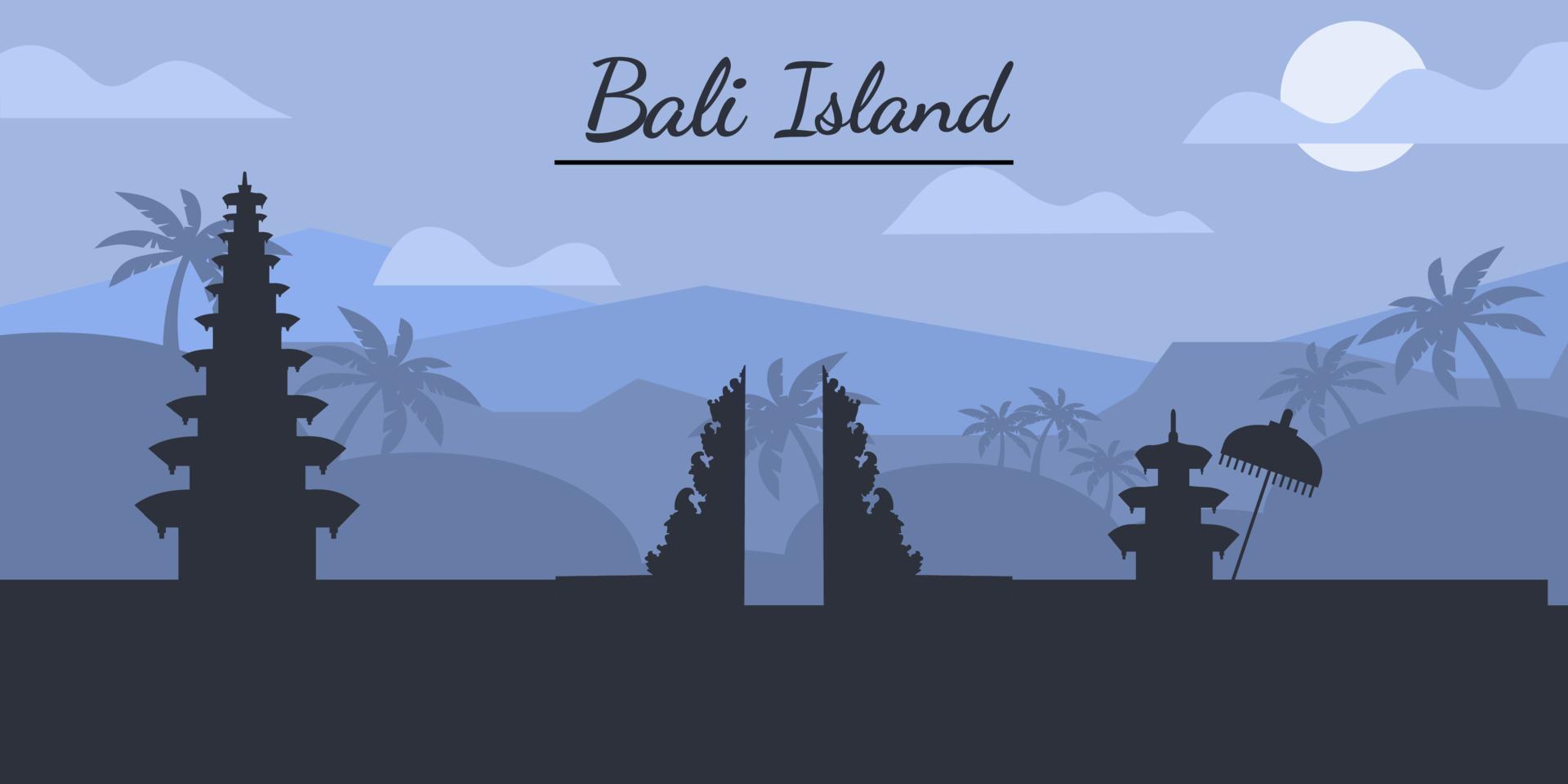 Bali background illustration vector