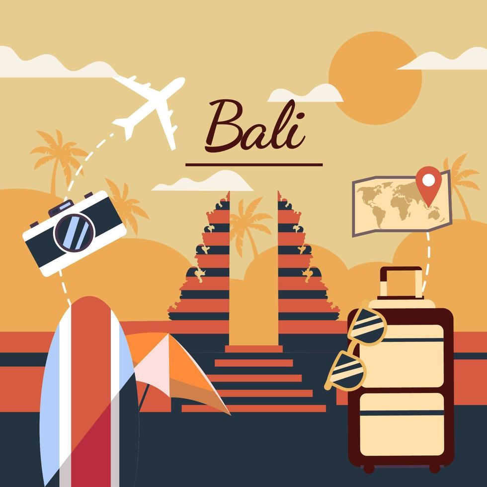 Bali background illustration vector