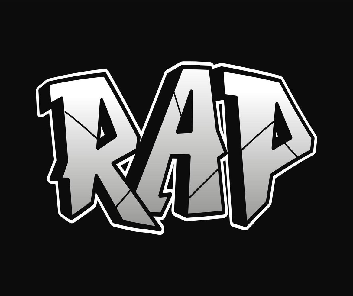 rap palabra trippy psicodélico graffiti estilo letras.vector dibujado a mano doodle dibujos animados logo rap ilustración. divertidas letras trippy geniales, moda, estampado de estilo graffiti para camiseta, concepto de afiche vector