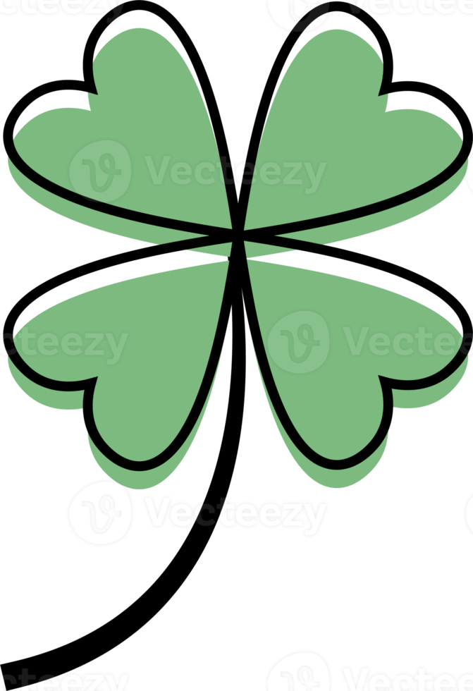 Green clover leaf icon. Clover leaves png illustration.