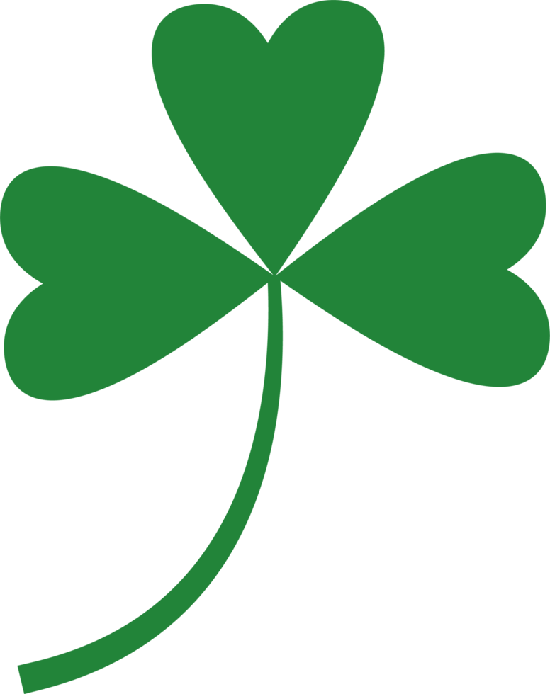 Green clover leaf icon. Clover leaves png illustration.