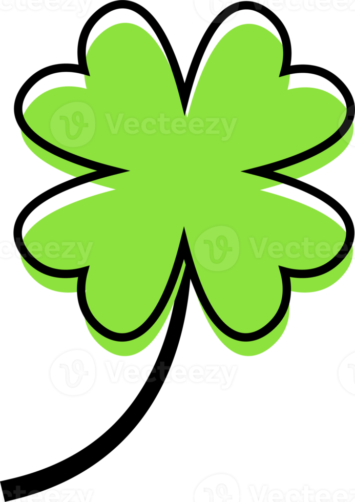 Green clover leaf icon. Clover leaves png illustration.