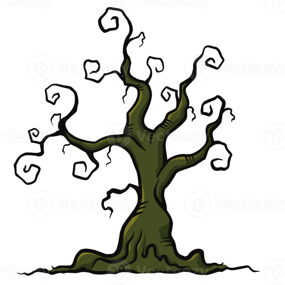 Halloween cartoon devil tree png