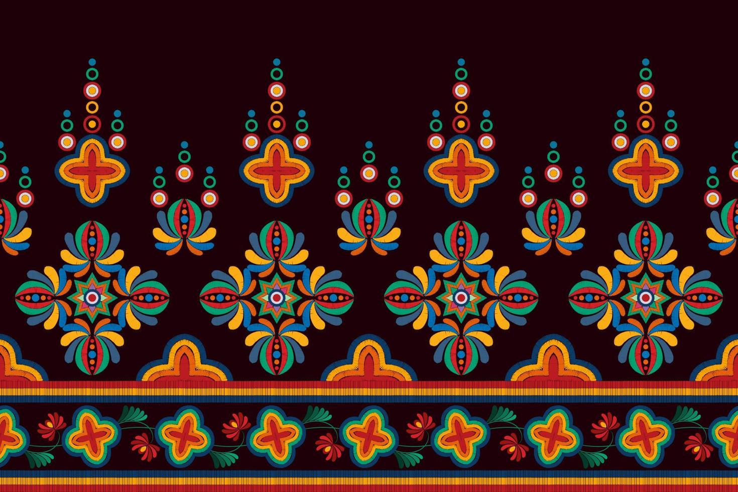 diseño de decoración de patrones sin fisuras étnicos ikat. alfombra de tela azteca boho mandalas decoración textil papel tapiz. adornos de motivos nativos tribales ikkat bordado tradicional vector húngaro polaco moravo