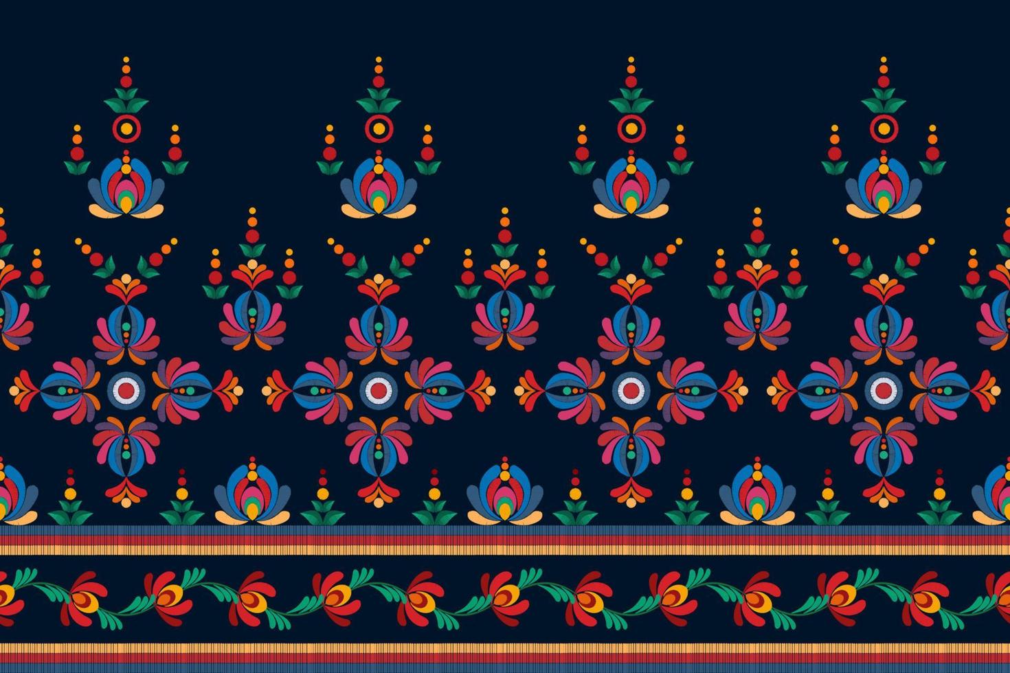 Ikat ethnic seamless pattern decoration design. Aztec fabric carpet boho mandalas textile decor wallpaper. Tribal native motif ornaments Ikkat traditional embroidery vector Hungarian polish Moravian