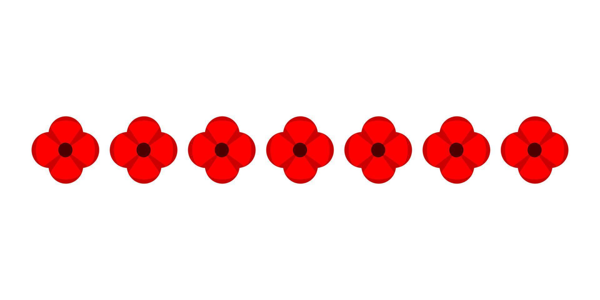 Vector illustration of a bright poppy flower. Anzac memorial day symbol