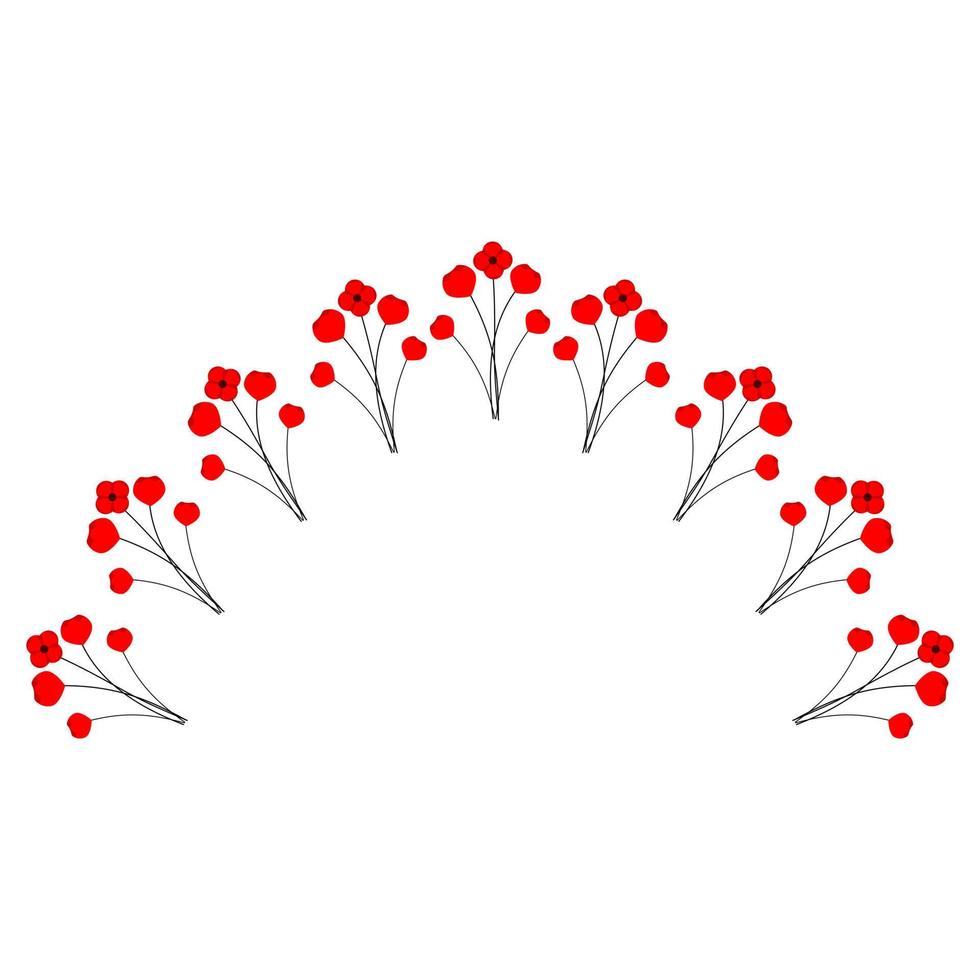 Vector illustration of a bright poppy flower. Anzac memorial day symbol