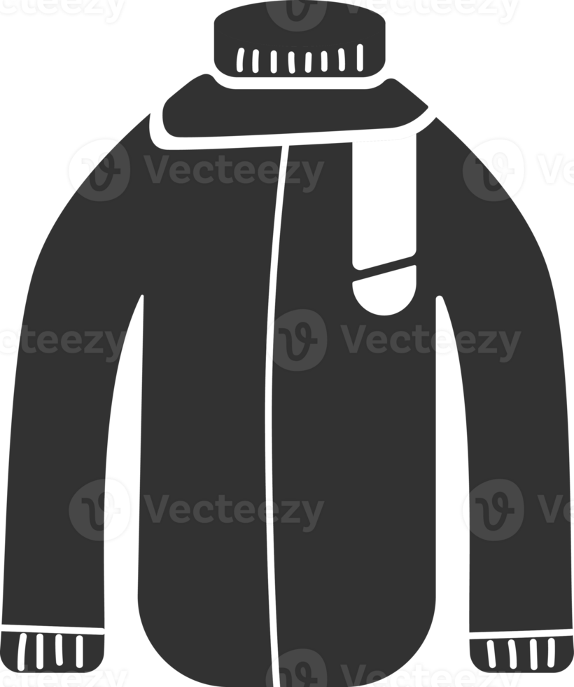 icône de manteau, ombre noire d'éléments d'hiver. png