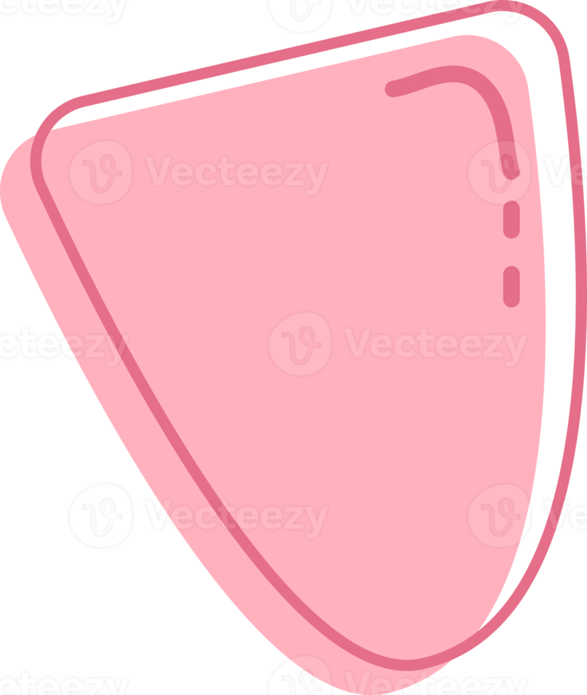 Text bubble shape abstract with pink color. png