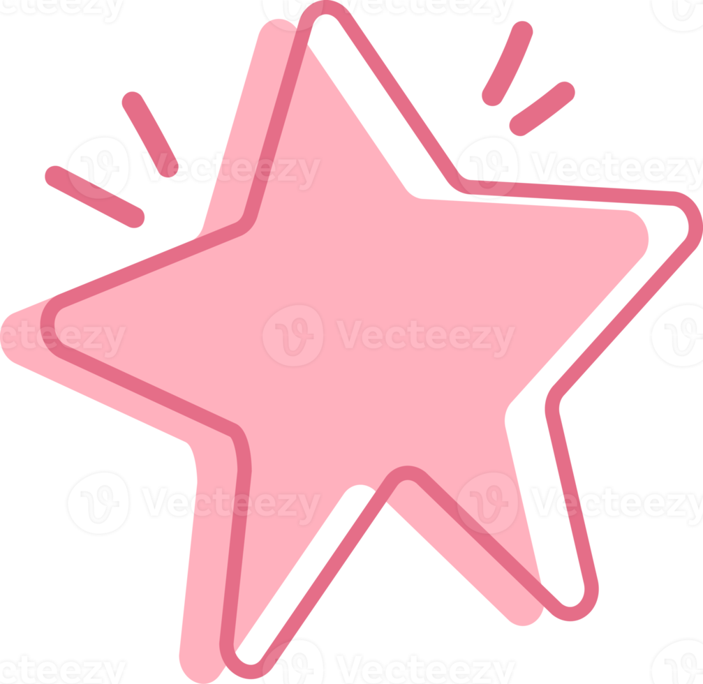 Text bubble star shape abstract with pink color. png