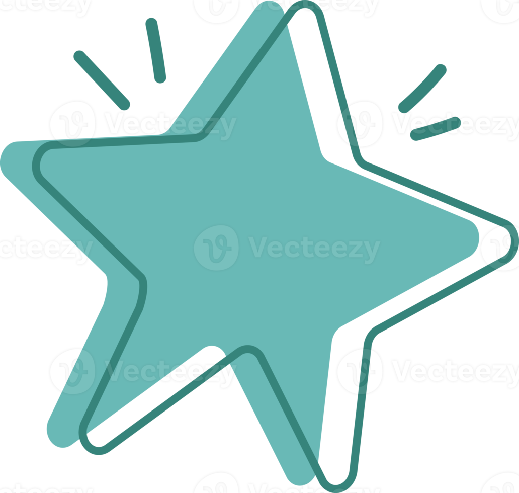 Text bubble star shape abstract with green color. png