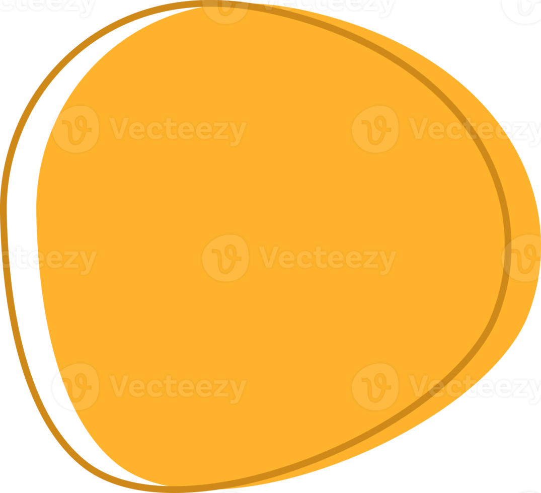 Text bubble circle shape abstract with yellow color. png