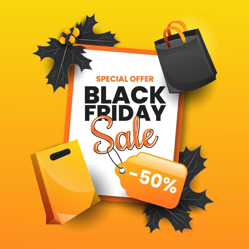 Black Friday Sale in Orange Concept vector