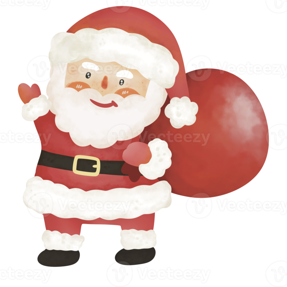 Santa Claus carrying a bag. png