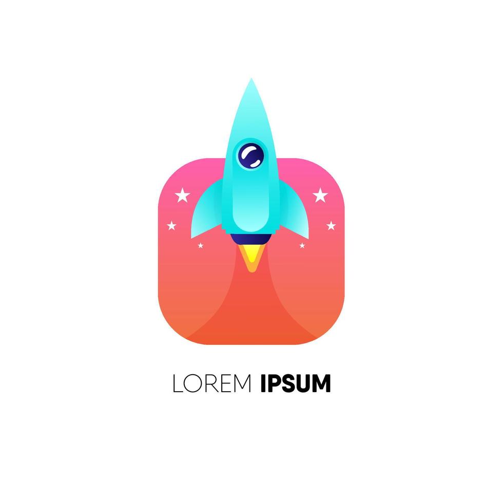 Rocket ship in a flat style.icon start ups or take off of a business or project. vector