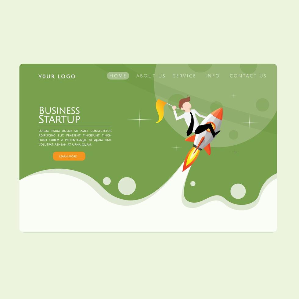 Rocket Start Up Concept for web page, banner, presentation, social media. Vector illustration
