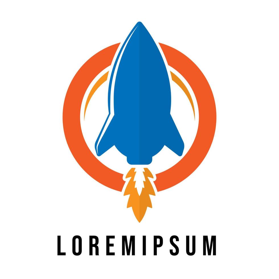 Vector Rocket ship design logo.