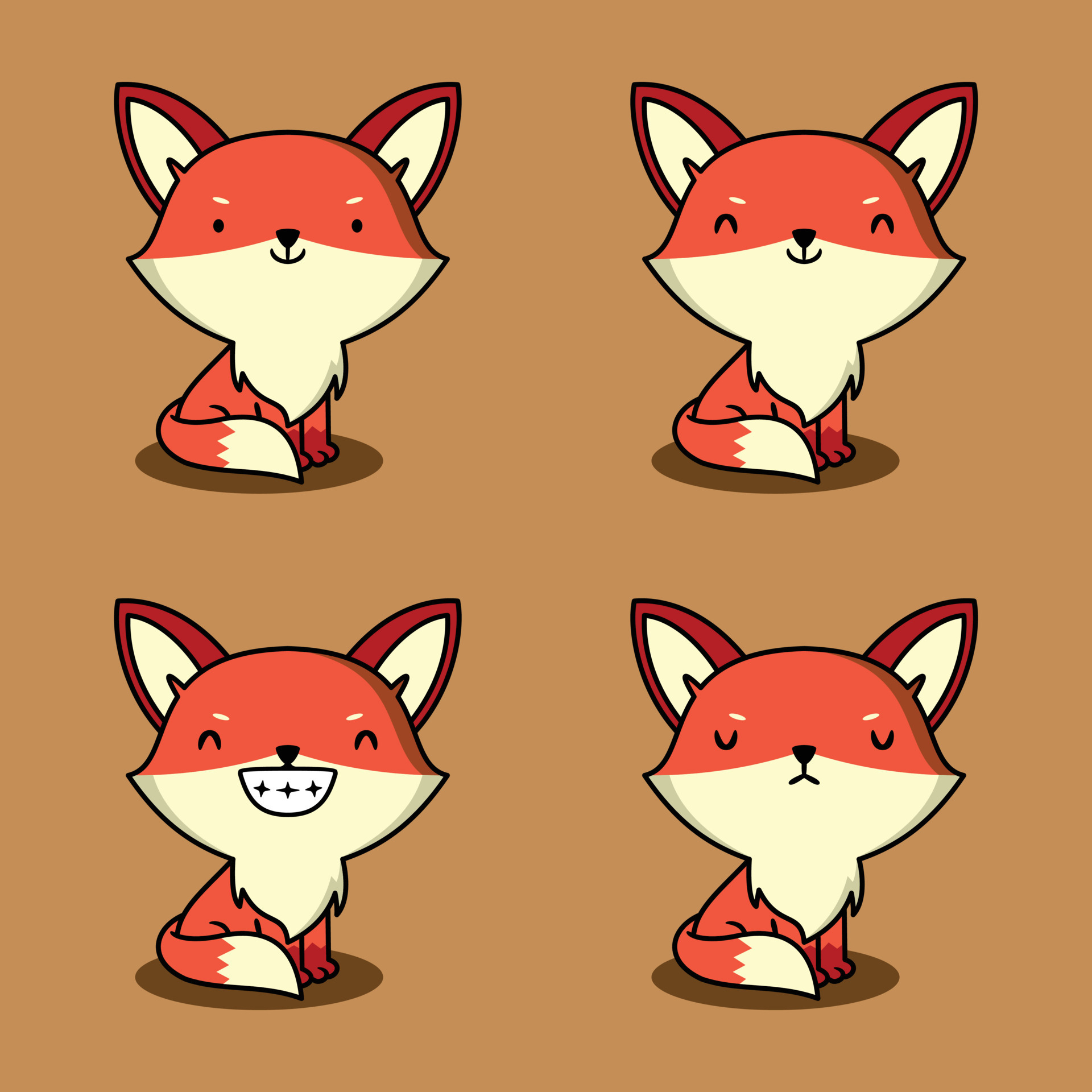 vector illustration of cute fox emoji 12981283 Vector Art at Vecteezy