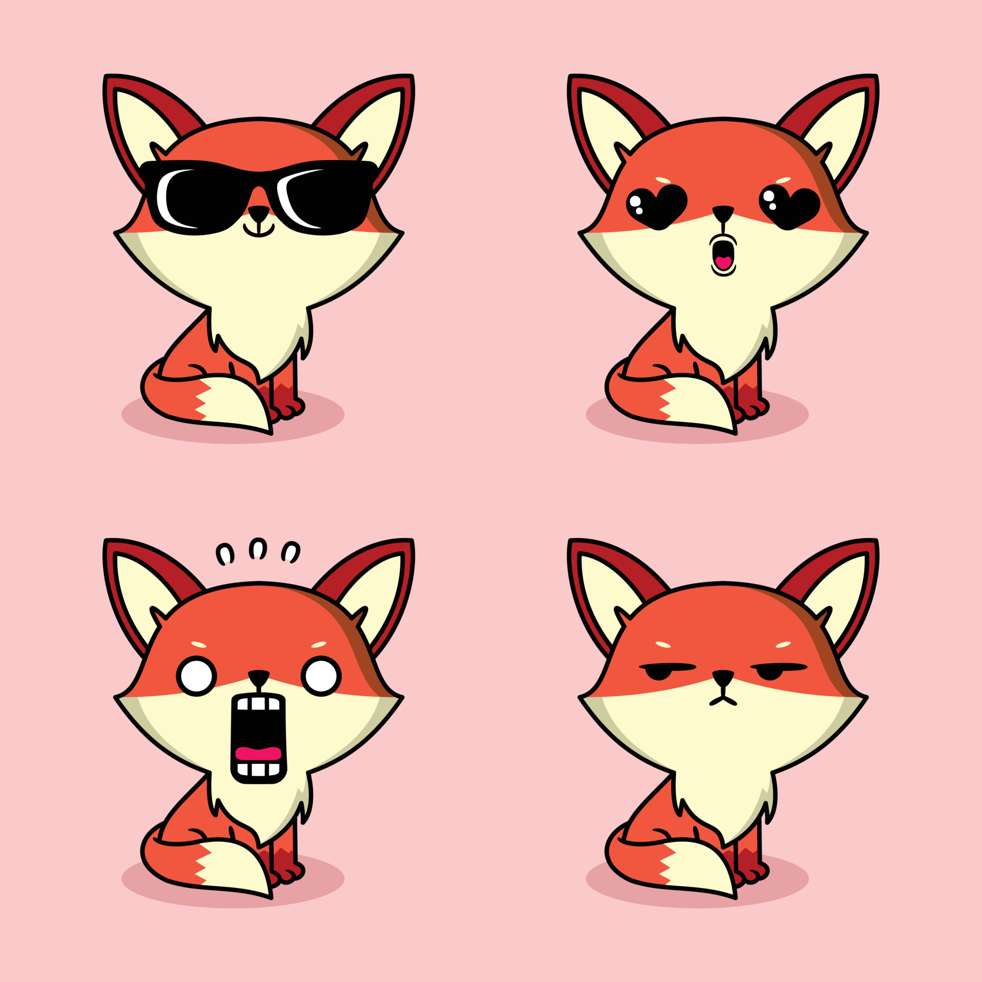 vector illustration of cute fox emoji 12981285 Vector Art at Vecteezy