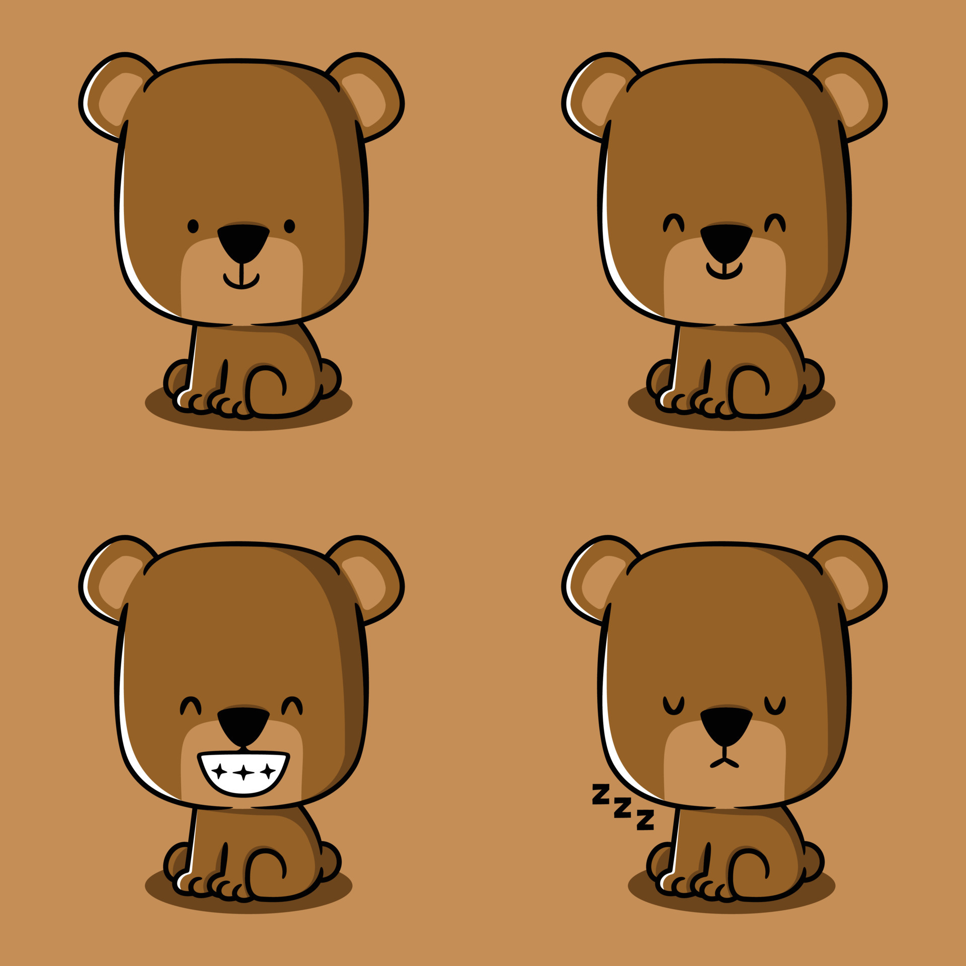 ilustración vectorial de lindo oso emoji 12981287 Vector en Vecteezy