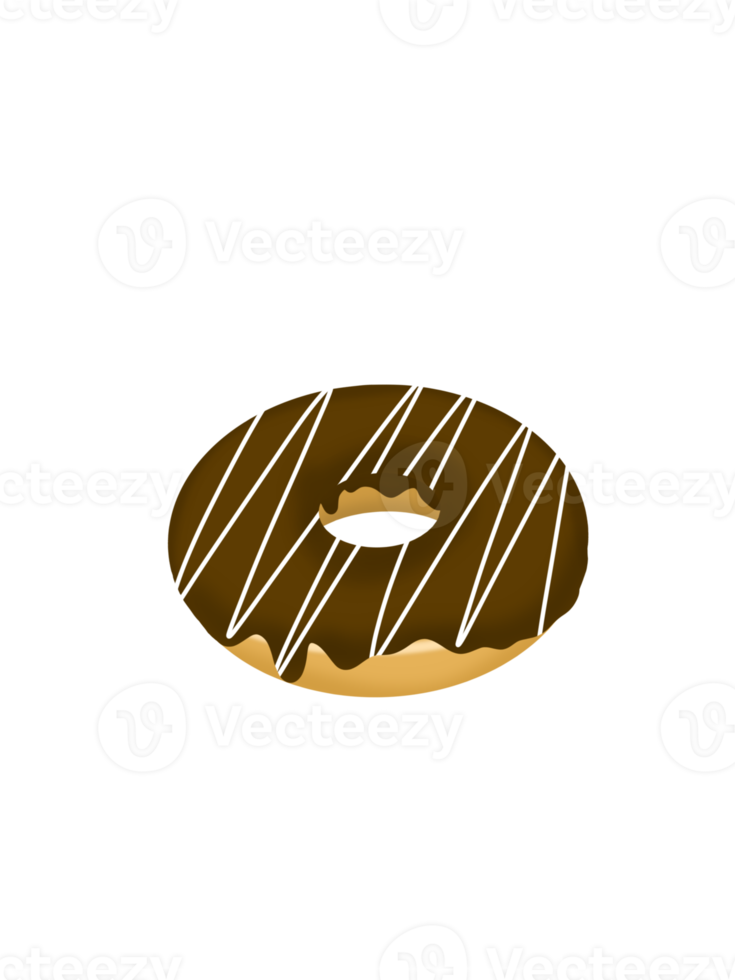 Donut illistration pro png. With toping chocholate and vanila glazed. png