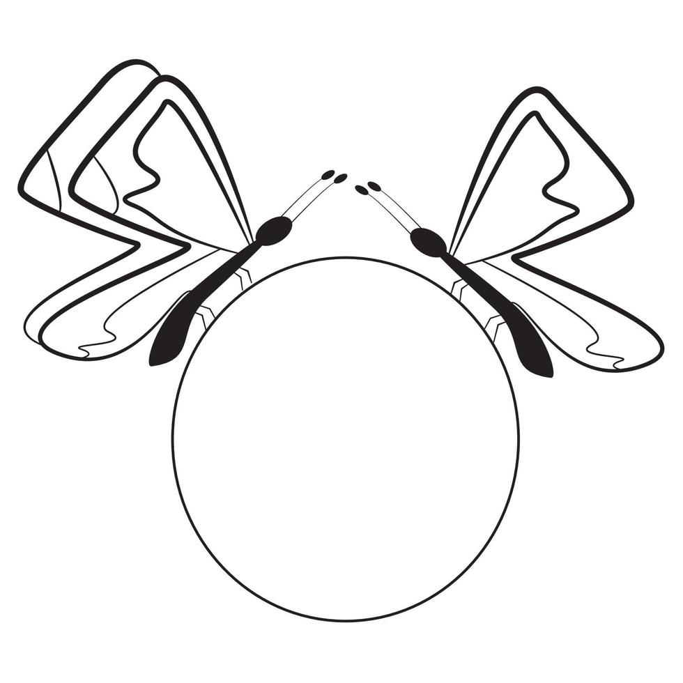 butterfly insect vector art line isolated doodle illustration