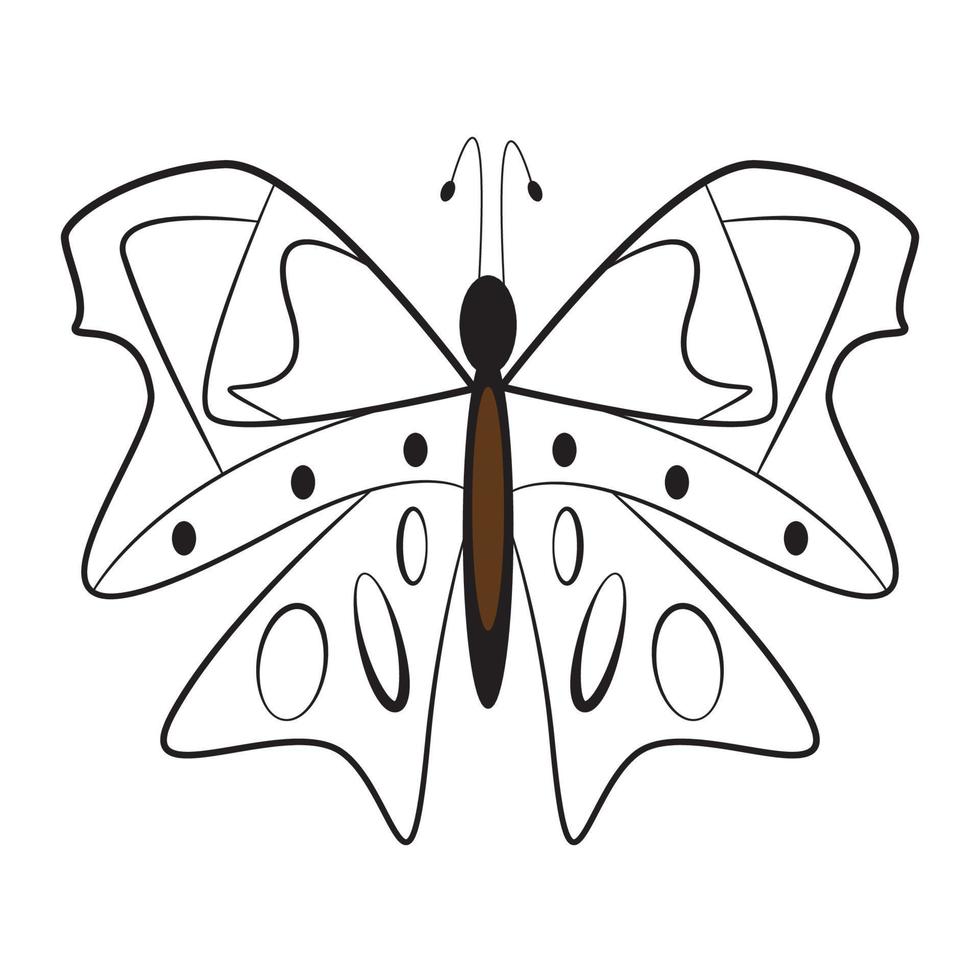 butterfly insect vector art line isolated doodle illustration