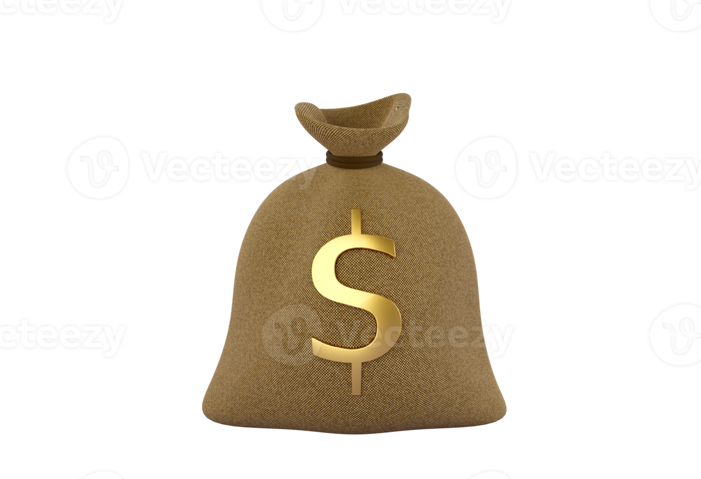 3d Money Bag with gold dollar sign. Business, saving, money, banking, finance investment and services concept. Profit and growth design idea. Realistic 3d isolated high quality render png