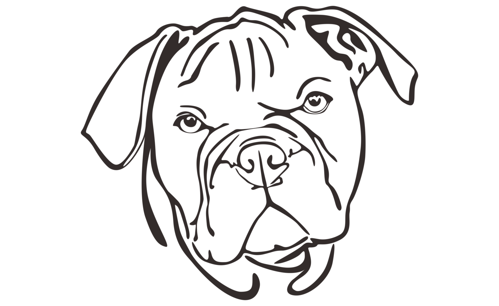 Buldog Head Line Art png