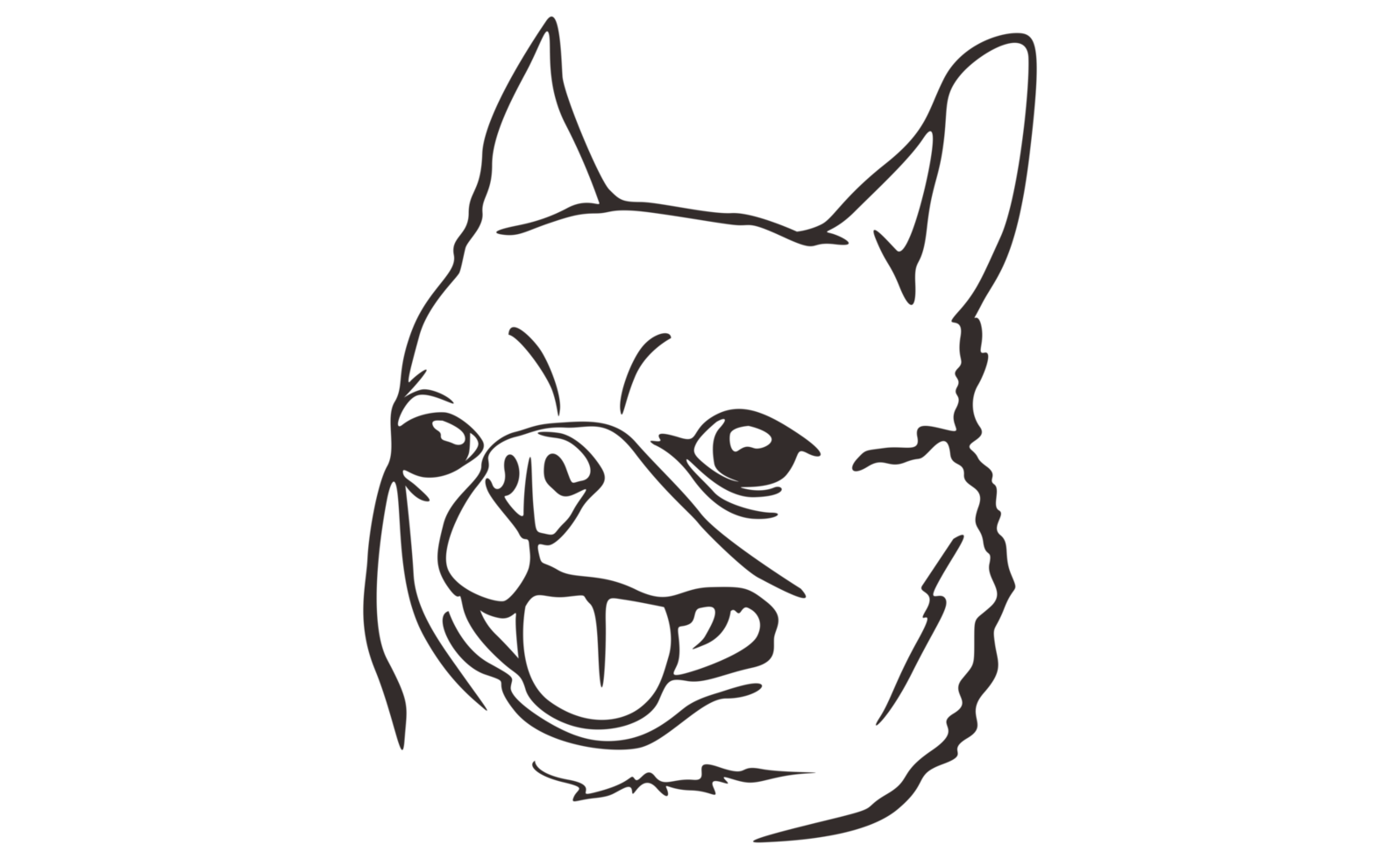 Chihuahua Dog Head Line Art png