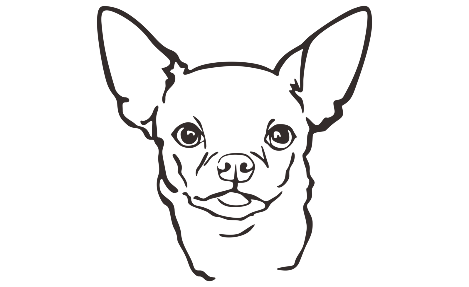 Chihuahua Dog Head Line Art png