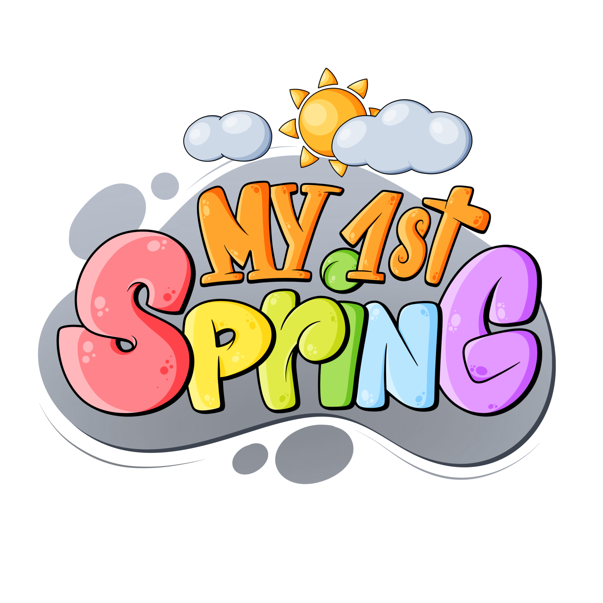 Free My first Spring baby quote png. Colorful cartoon letters printable  shirt design on the transparent background. 12981676 PNG with Transparent  Background